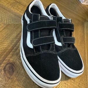 Vans Classic Black and White Velcro Strap Sneakers